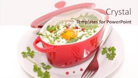  Presentation with cream - Theme with baked-egg-with-cream background and a sky blue colored foreground