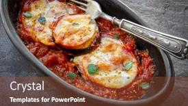  Presentation with eggplant - Theme featuring baked-eggplant-or-aubergine background and a tawny brown colored foreground