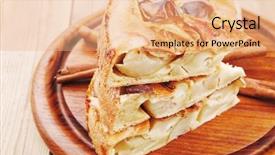  Presentation with baking freshly baked pie fresh - Slide set enhanced with baked food apple pie cuts background and a coral colored foreground