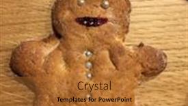  Presentation with gingerbread man - Audience pleasing theme consisting of baked-gingerbread-man-with-face backdrop and a gold colored foreground