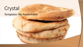  Presentation with flat - Theme having baked goods - lavashes- flat unleavened wheat bread background and a yellow colored foreground