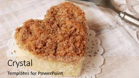  Presentation with cinnamon - Beautiful PPT theme featuring baked heart shaped cinnamon coffee backdrop and a coral colored foreground