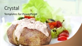  Presentation with tuna - Cool new presentation design with baked jacket potato with tuna backdrop and a soft green colored foreground