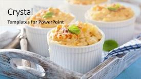  Presentation with macaroni cheese - Colorful slides enhanced with baked macaroni with cheese backdrop and a lemonade colored foreground