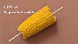  Presentation with corn cob - Colorful presentation design enhanced with baked-maize-corn-cob backdrop and a coral colored foreground