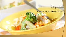  Presentation with oregano - Audience pleasing slide deck consisting of baked mixed vegetable with chicken breast and oregano backdrop and a blonde colored foreground