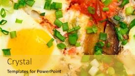  Presentation with baking - Presentation theme consisting of baked-mixed-vegetables-and-eggs background and a yellow colored foreground