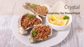  Presentation with oyster - PPT layouts with baked oyster background and a coral colored foreground