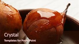  Presentation with fructose - Amazing theme having baked pear with syrup backdrop and a  colored foreground