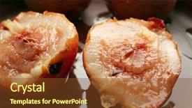  Presentation with fructose - Presentation theme having baked pear with syrup background and a  colored foreground