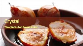  Presentation with fructose - Theme having baked pears with syrup served background and a  colored foreground
