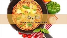  Presentation with pizza - Slides consisting of baked pizza in a pan background and a yellow colored foreground