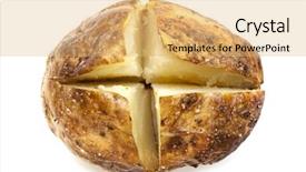  Presentation with potato - Colorful presentation theme enhanced with baked potato cut ready backdrop and a yellow colored foreground