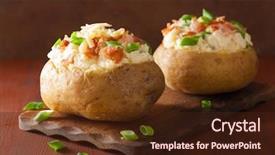  Presentation with bacon - Presentation design featuring baked potato in jacket background and a wine colored foreground