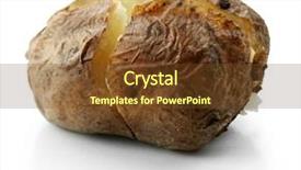  Presentation with potato - Presentation theme enhanced with baked potato isolated on white background and a tawny brown colored foreground