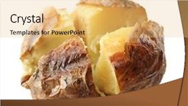  Presentation with potato - Beautiful presentation theme featuring baked potato isolated on white backdrop and a yellow colored foreground