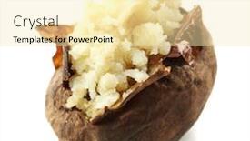  Presentation with potato - Beautiful slides featuring baked-potato-isolated-on-white backdrop and a blonde colored foreground
