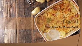  Presentation with potato - Amazing slide set having baked-potato-with-cheese backdrop and a gold colored foreground