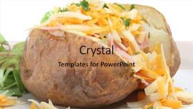  Presentation with potato - Audience pleasing presentation consisting of baked potato with ham backdrop and a coral colored foreground