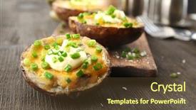  Presentation with mayonnaise - Slide deck consisting of baked potato with mayonnaise background and a tawny brown colored foreground