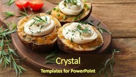  Presentation with mayonnaise - Amazing PPT theme having baked potato with mayonnaise backdrop and a tawny brown colored foreground