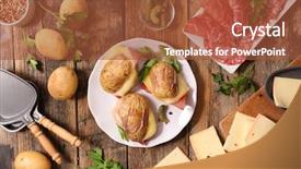  Presentation with potato - PPT theme with baked potato with raclette cheese background and a red colored foreground