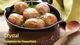  Presentation with black - Slide set enhanced with baked potatoes in black pan background and a tawny brown colored foreground