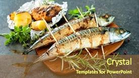  Presentation with coal - Audience pleasing presentation theme consisting of baked potatoes on stone backdrop and a red colored foreground