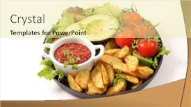  Presentation with wedges - Slide set featuring baked-potatoes-wedges-with-vegetables background and a blonde colored foreground