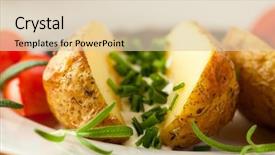  Presentation with yogurt - Colorful theme enhanced with baked potatoes with yogurt backdrop and a lemonade colored foreground