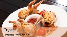  Presentation with quail - Audience pleasing slide set consisting of baked quail backdrop and a coral colored foreground
