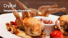  Presentation with quail - Presentation consisting of baked quail background and a tawny brown colored foreground