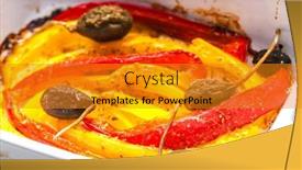 Presentation with peppers - PPT theme having baked-red-and-yelllow-peppers background and a  colored foreground