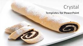  Presentation with poppy - Presentation consisting of baked-roll-stuffed-with-poppy background and a  colored foreground