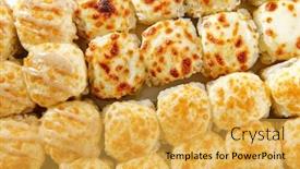  Presentation with japanese food - Slides enhanced with baked-rolls-on-white-background background and a yellow colored foreground