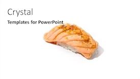  Presentation with simple food - Presentation theme with baked-salmon-sushi-isolated background and a white colored foreground
