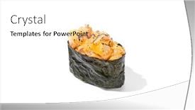  Presentation with simple food - Slides with baked-shrimp-gunkan-isolated background and a  colored foreground