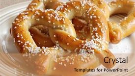  Presentation with salt - Beautiful PPT theme featuring baked soft pretzels with generous backdrop and a coral colored foreground