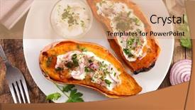  Presentation with sweet potato - Slides enhanced with baked sweet potato and cream background and a  colored foreground