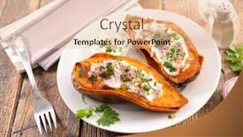  Presentation with sweet potato - PPT layouts enhanced with baked-sweet-potato-with-cheese background and a lemonade colored foreground