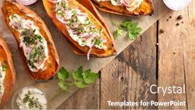  Presentation with sweet potato - Cool new theme with baked-sweet-potato backdrop and a coral colored foreground