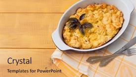  Presentation with cauliflower - Presentation theme consisting of baked with egg and cheese background and a  colored foreground