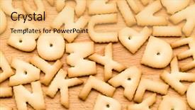  Presentation with biscuit - Colorful presentation enhanced with baked word biscuit backdrop and a yellow colored foreground