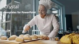  Presentation with yeast - Presentation theme enhanced with baker-engaged-in-making background and a gray colored foreground