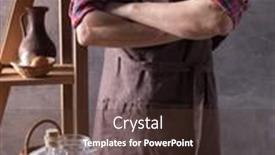  Presentation with cooking - Beautiful presentation theme featuring baker-man-and-bakery-ingredients backdrop and a tawny brown colored foreground