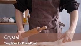  Presentation with baker kneading dough homemade bread - Cool new presentation theme with baker-man-kneading-or-making backdrop and a coral colored foreground