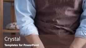  Presentation with baker kneading dough homemade bread - Amazing presentation theme having baker-man-kneading-or-making backdrop and a tawny brown colored foreground