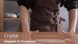  Presentation with dough - Audience pleasing theme consisting of baker-man-kneading-or-making backdrop and a coral colored foreground