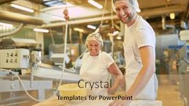  Presentation with older woman - Presentation enhanced with baker-s-apprentice background and a coral colored foreground