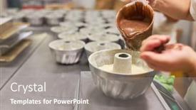  Presentation with cake bundt - PPT theme featuring baker-s-hands-bake-bundt background and a gray colored foreground